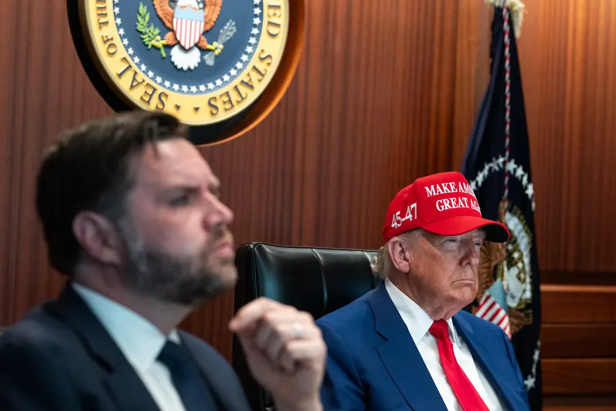President Donald Trump and Vice President JD Vance in the Situation Room