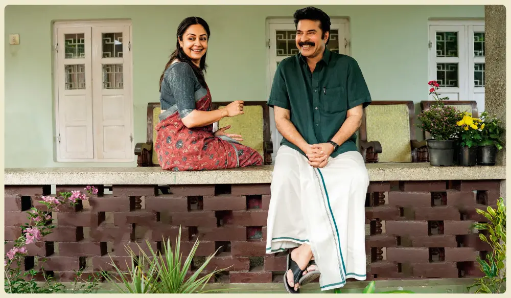 Actor Mammootty and Jyothika in the shooting location of the film 'Kaathal – The Core'