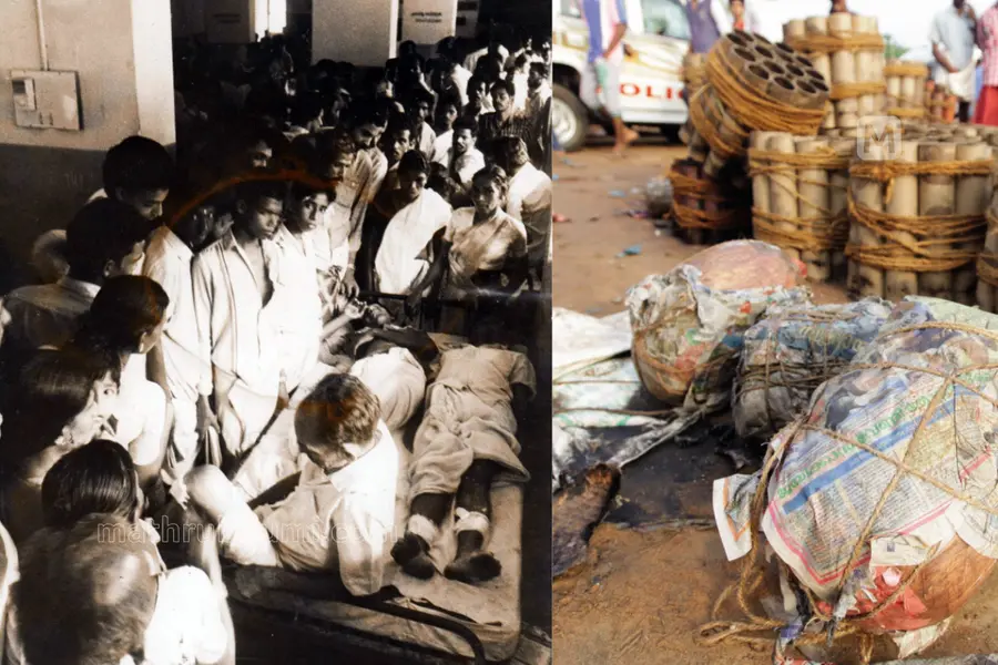 Family members and injured victims of the deadly fire explosion that rocked in Malanada temple, Kollam, 1990/ Puttingal temple fire | Photo: Mathrubhumi