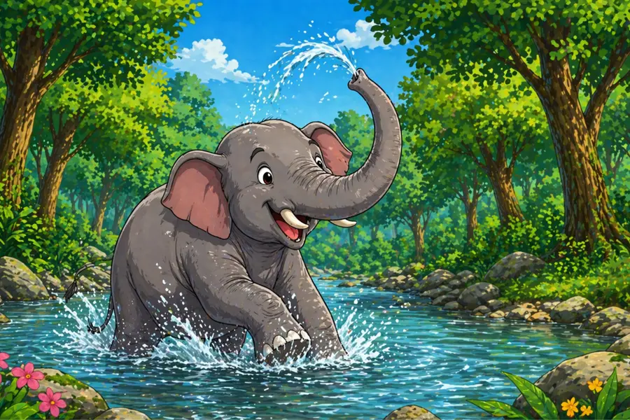 elephant in river