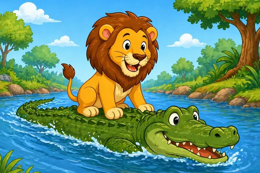 crocodile and lion