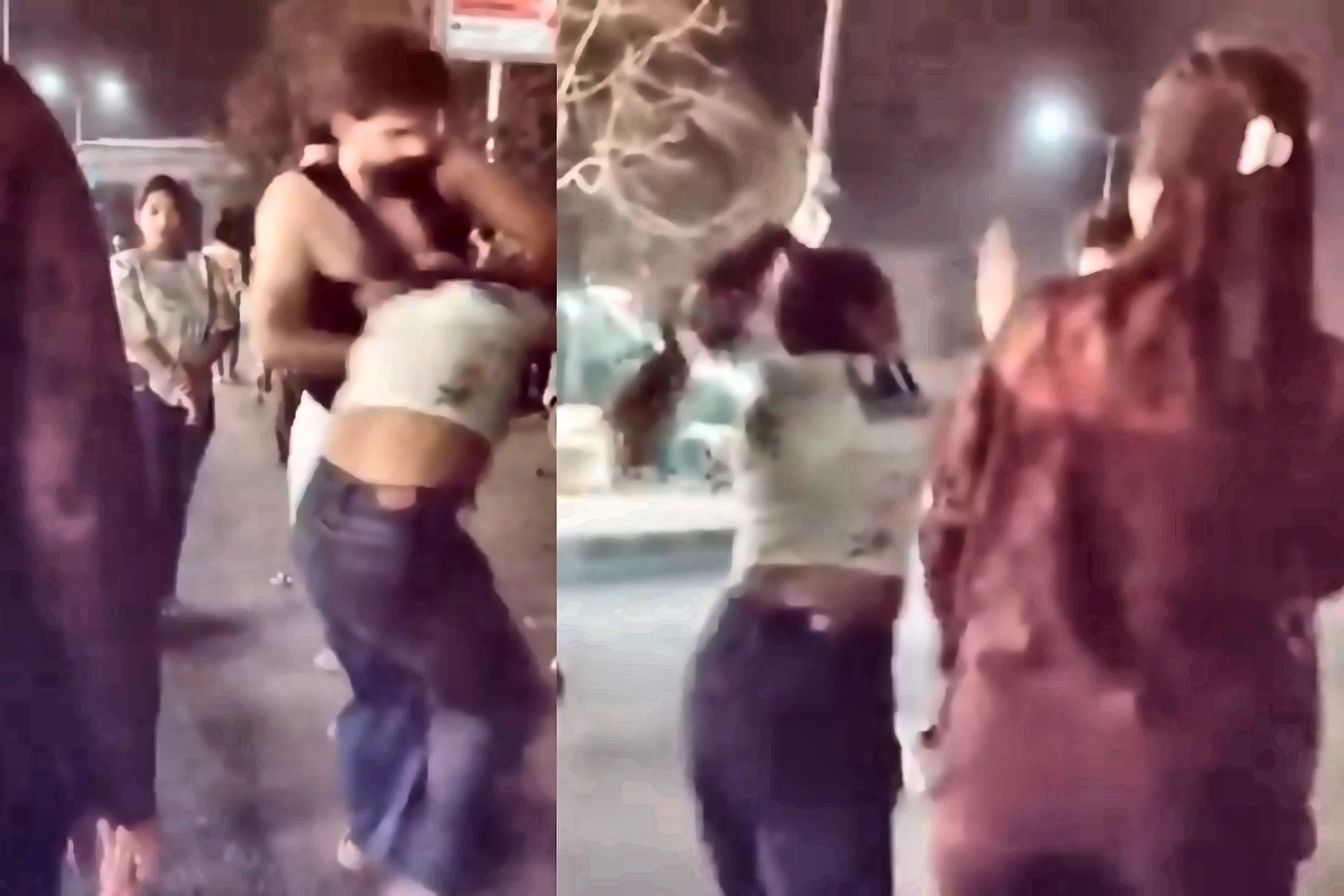 A screengrab of the video circulating on social media shows an unidentified man assaulting a young woman