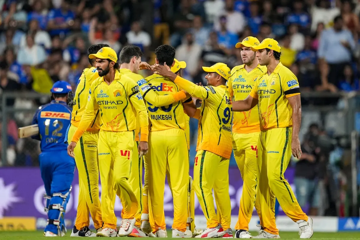 Chennai Super Kings' captain Rituraj Gaikwad with teammates | Photo: PTI