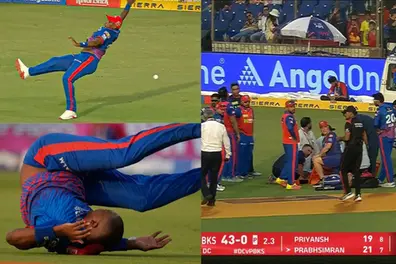 Lungi Ngidi hospitalised after scary head injury in DC vs PBKS IPL 2026 clash | VIDEO