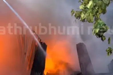 Fire breaks out near Pullepady bridge in Kochi
