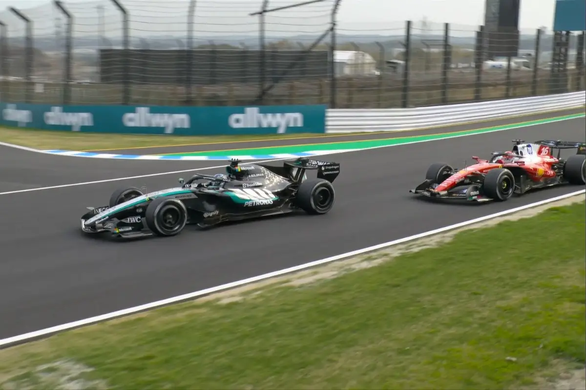 Russell and Leclerc during Japanese GP