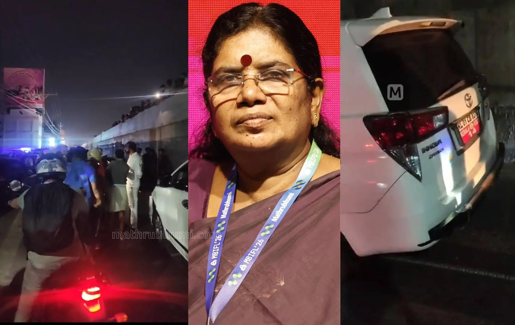അപകടം നടന്ന സ്ഥലത്തുനിന്നുള്ള ദൃശ്യം, മന്ത്രി ജെ. ചിഞ്ചുറാണി