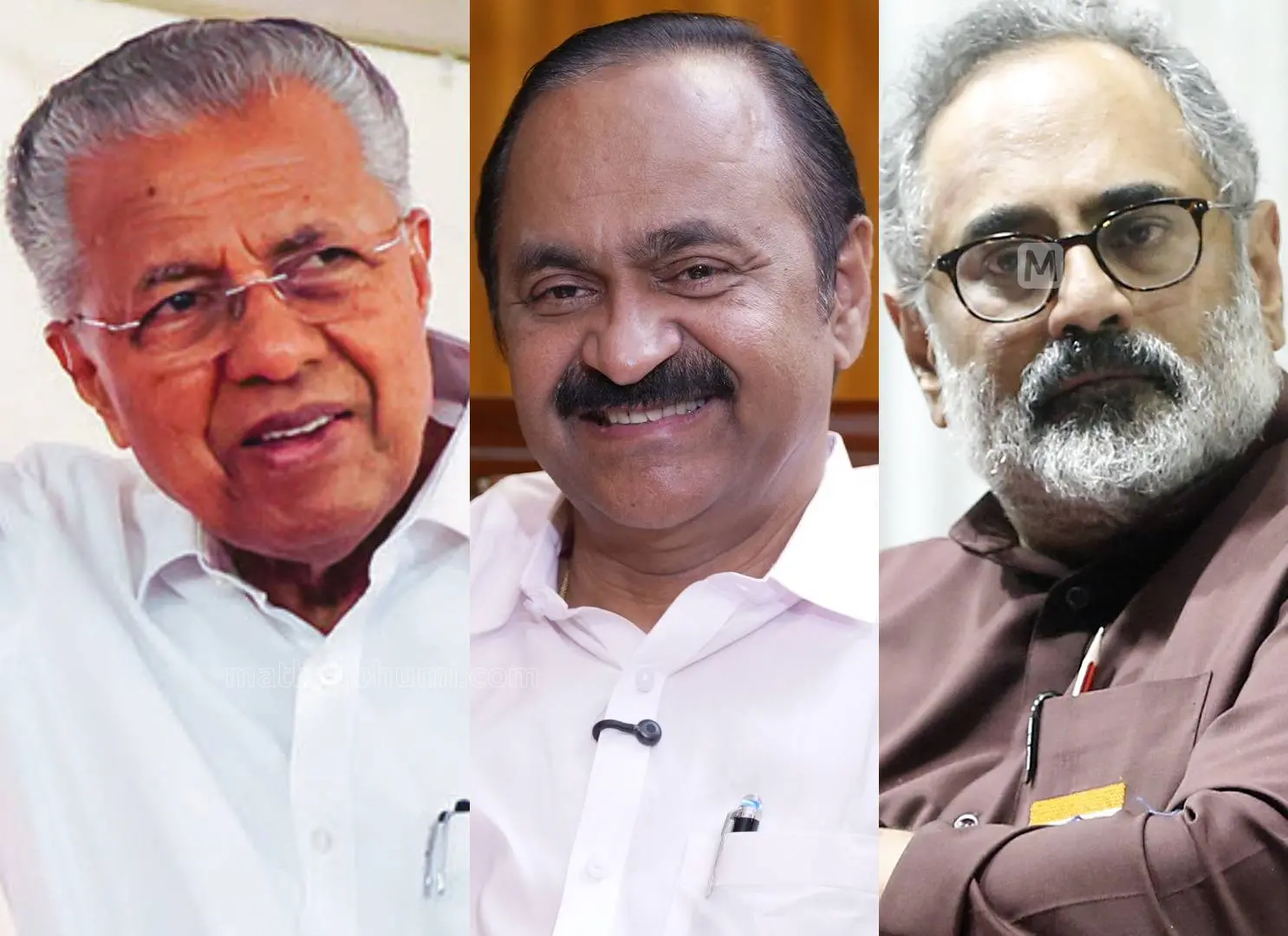 പിണറായി വിജയൻ, വി.ഡി. സതീശൻ, രാജീവ് ചന്ദ്രശേഖർ | Photo: Mathrubhumi