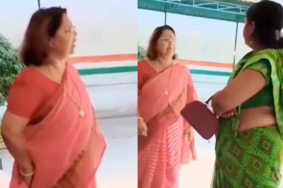 A screengrab of the video showing the school principal yelling at the parent