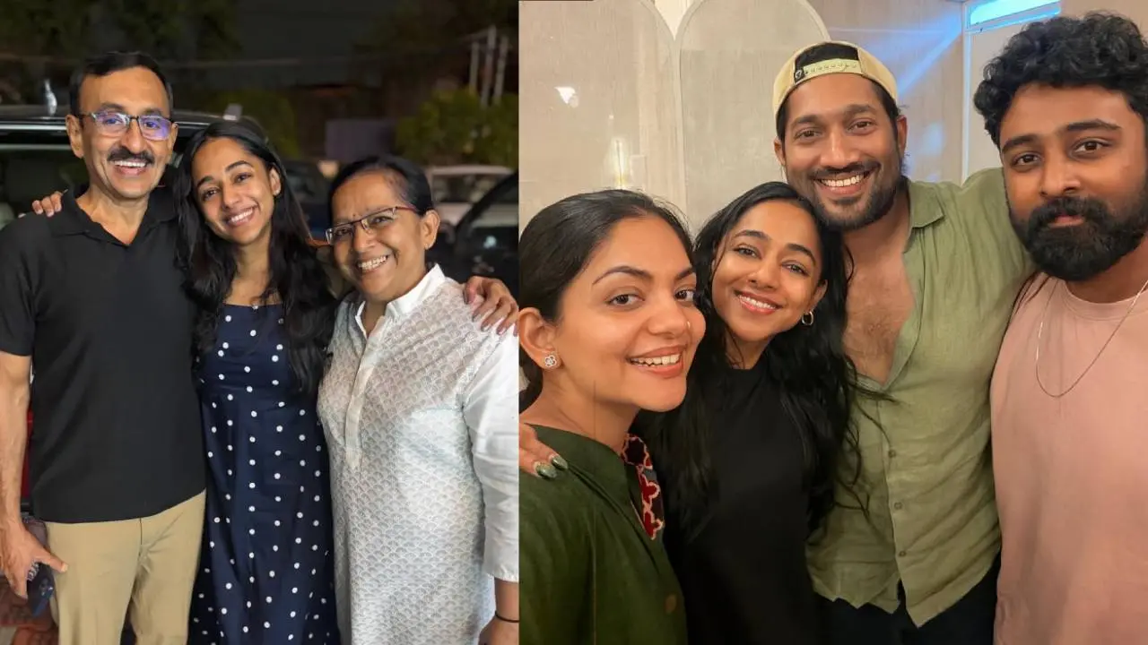 ശാന്തി ബാലചന്ദ്രൻ അച്ഛനും അമ്മയ്ക്കുമൊപ്പം, ഇൻസ്റ്റഗ്രാമിൽ പങ്കുവെച്ച പോസ്റ്റിൽ നിന്ന്| ഫോട്ടോ: santhybee/Instagram