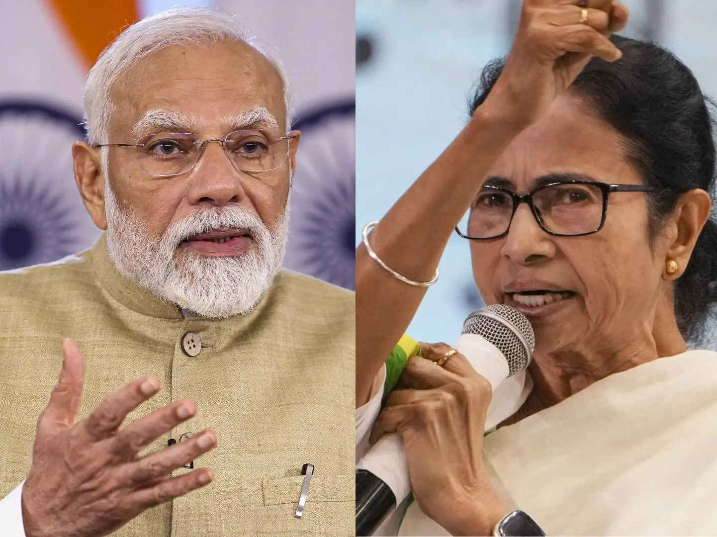 നരേന്ദ്ര മോദി, മമതാ ബാനർജി- ഫോട്ടോ: പിടിഐ