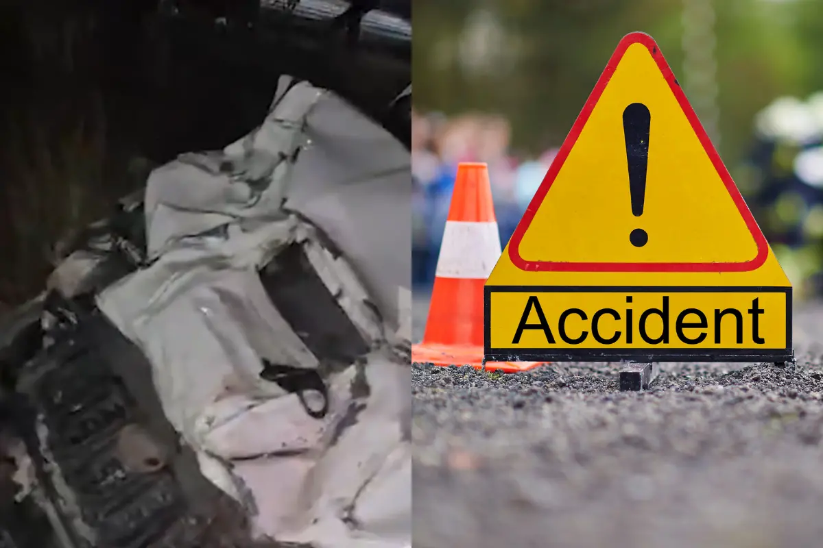 Vehicle damaged in the accident in MP's Dhar