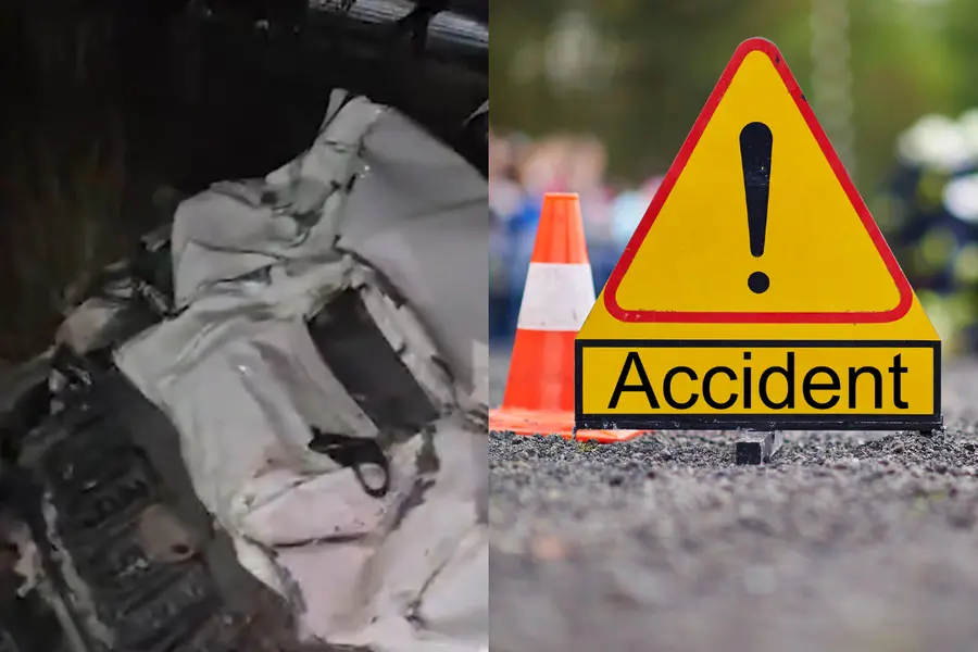 Vehicle damaged in the accident in MP's Dhar