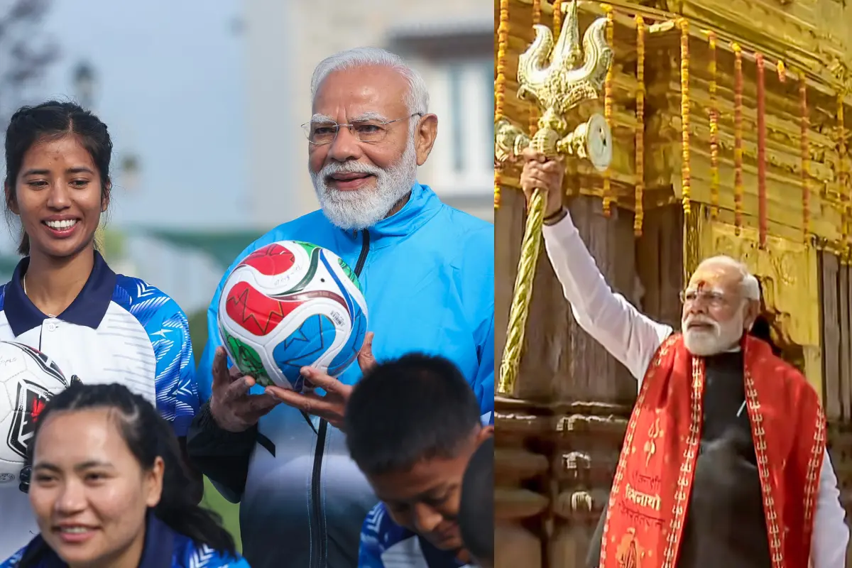 സിക്കിമിൽ കുട്ടികളോടൊപ്പം ഫുട്ബോൾ കളിച്ച് പ്രധാനമന്ത്രി, വാരാണസിയിലെത്തിയ പ്രധാനമന്ത്രി | Photo: ANI, PTI