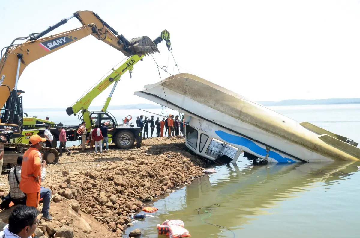 Rescue and retrieval operations continue after cruise boat capsizes in Bargi Dam reservoir in Jabalpur