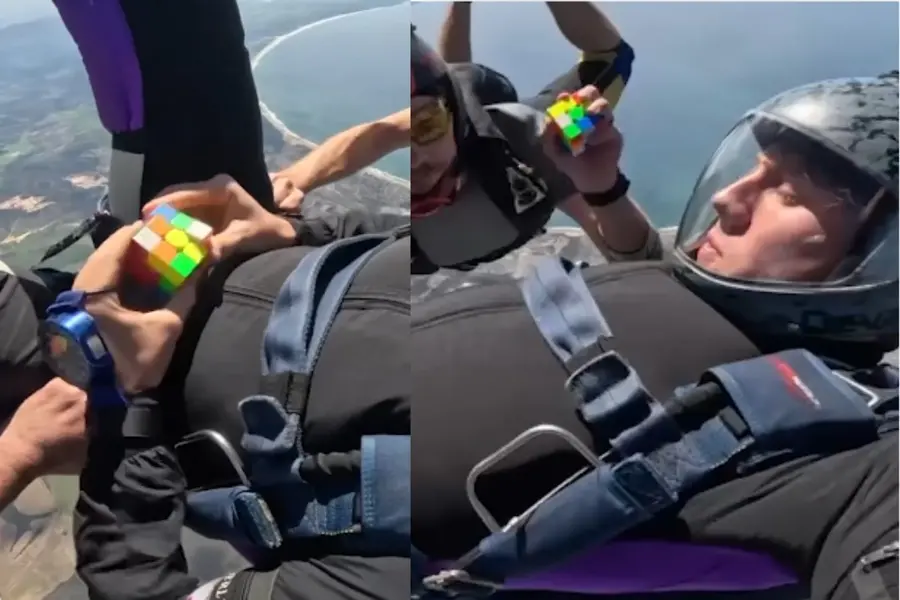 YouTuber Solves Rubik’s Cube While Skydiving, Breaks Guinness World ...