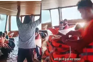 Jabalpur boat tragedy: Video shows sealed life jackets distributed after cruise began sinking| WATCH