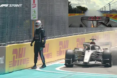 Audi’s Miami GP nightmare: Nico Hulkenberg out of Sprint after fiery engine failure | WATCH