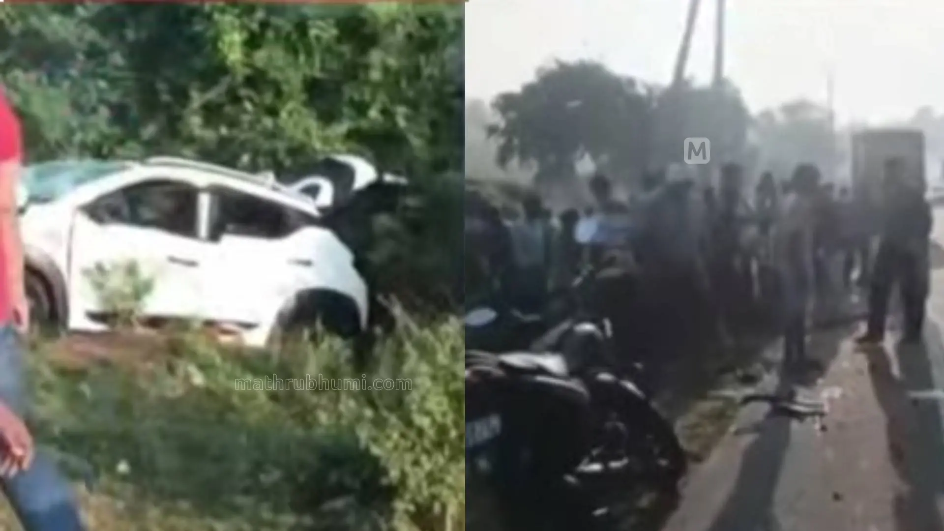 The scene from the accident spot | Image courtesy: MB news screengrab