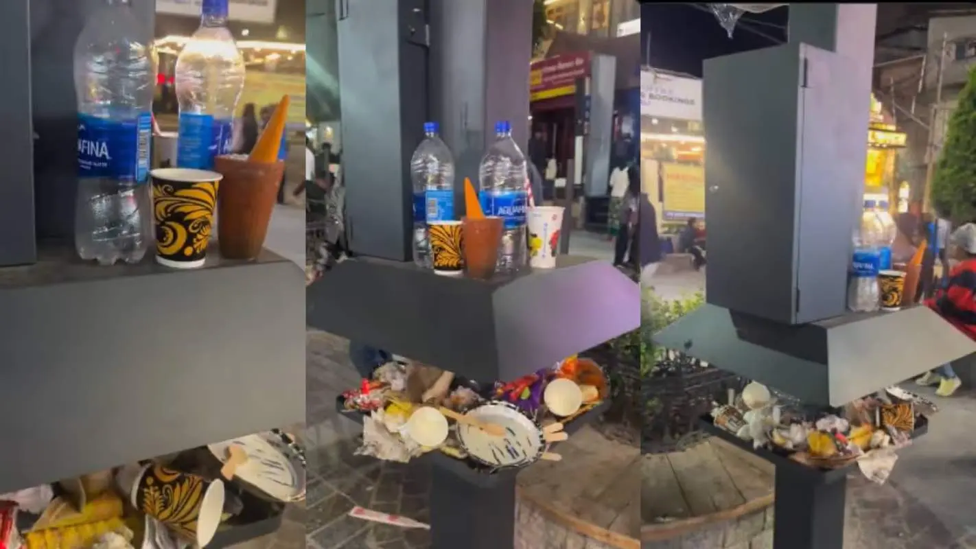 ചാര്ജിങ് സ്റ്റേഷനില് നിറഞ്ഞിരിക്കുന്ന മാലിന്യം | Photo: x/nikhil saini