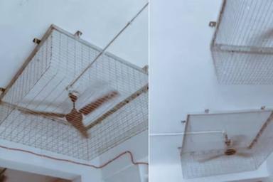 ആത്മഹത്യ തടയാൻ ഫാനിന് ചുറ്റും ഇരുമ്പ് ഗ്രില്ല്; ഹോസ്റ്റൽ ദൃശ്യങ്ങൾ വൈറൽ, വീഡിയോ