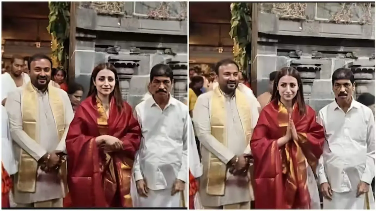 തൃഷ തിരുപ്പതി ക്ഷേത്രത്തിലെത്തിയപ്പോള്‍ | Photo: x