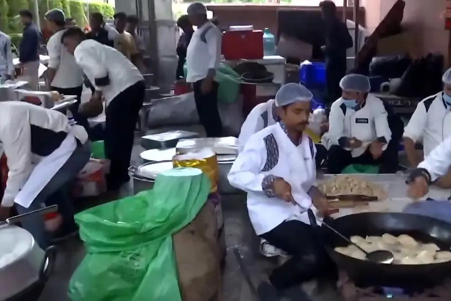 Food preparations at BJP headquarters New Delhi