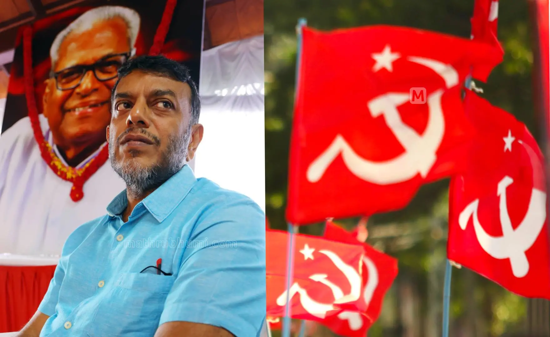 വി.എ. അരുൺകുമാർ, സിപിഎം കൊടി | Photo: Mathrubhumi