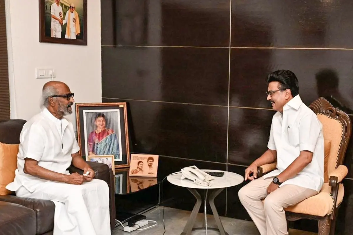Actor Rajinikanth, DMK Chief MK Stalin (Photo: IANS)