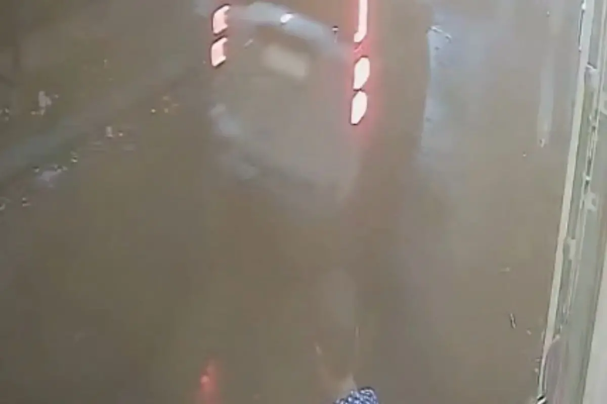 CCTV grab shows the white Scorpio SUV believed to be carrying Chandranath Rath moments before the fatal shooting near his residence in Madhyamgram.