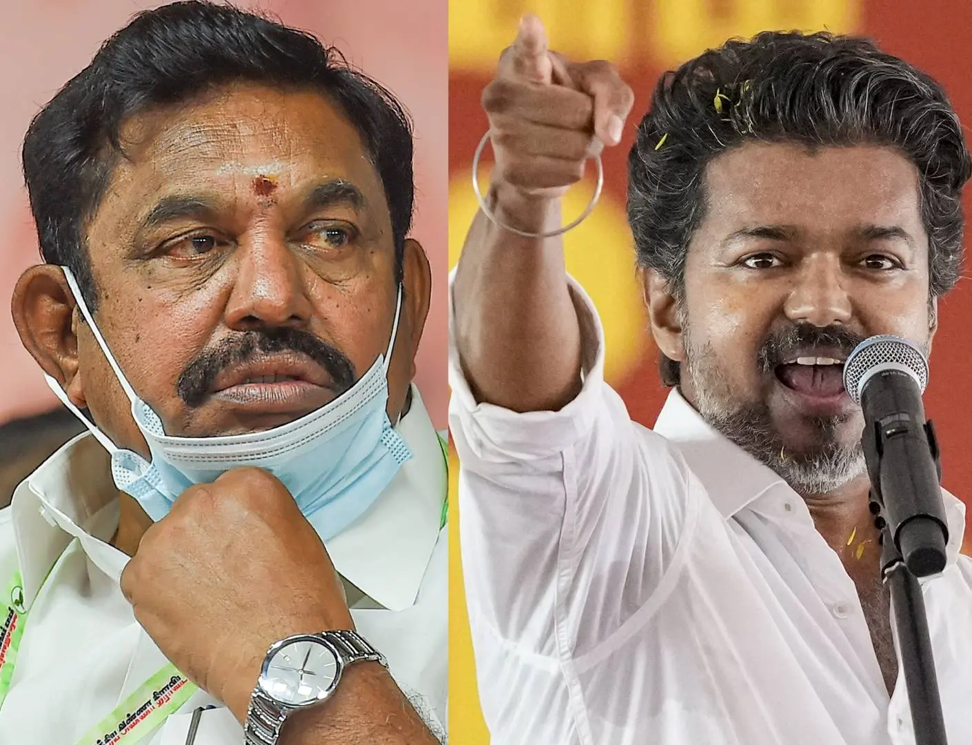 എടപ്പാടി പളനിസ്വാമി, വിജയ് | Photo: PTI