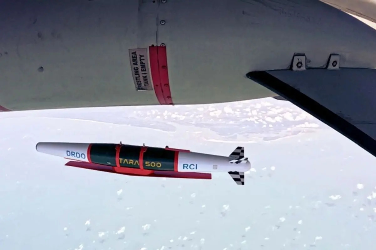 Defence Research and Development Organisation (DRDO) and the India Air Force (IAF) successfully conduct the maiden flight trial of the Tactical Advanced Range Augmentation (TARA) weapon off the coast, in Odisha.| Photo: ANI