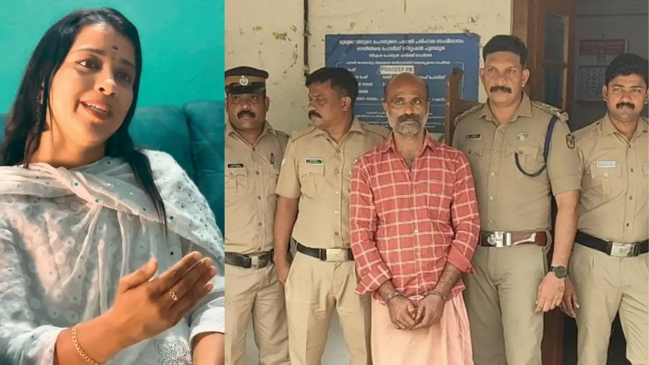 വീണ, പ്രതി സാനിഷ് പുനലൂര് റെയില്വേ പോലീസ് സ്റ്റേഷനില്
