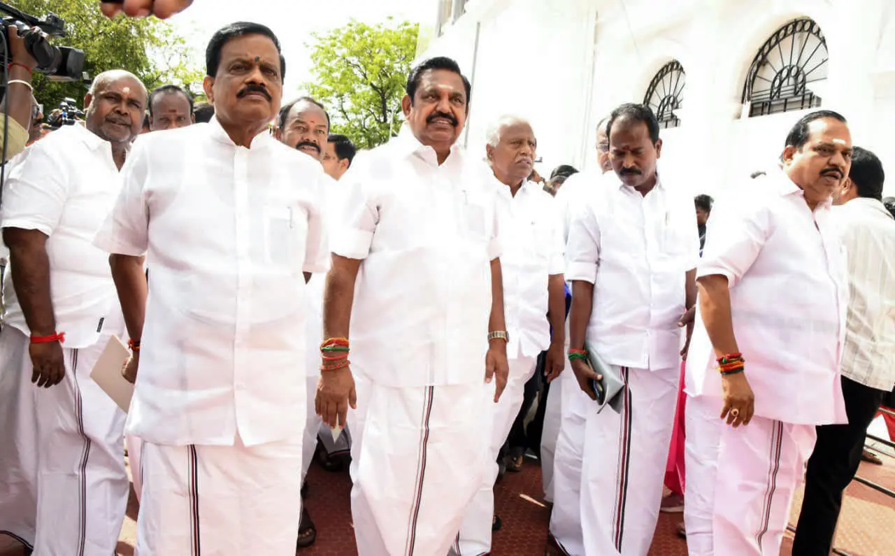 AIADMK General Secretary Edappadi Palaniswami arrives to take oath