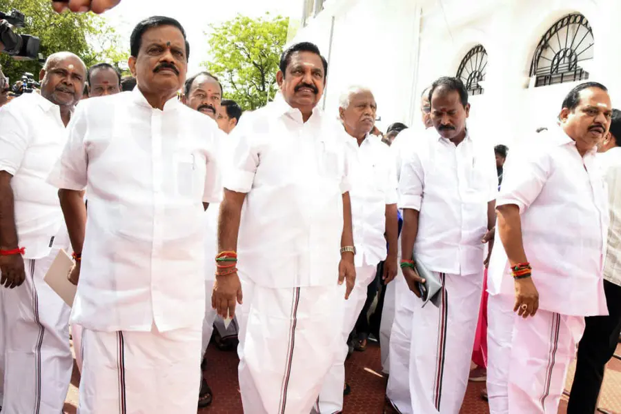 AIADMK General Secretary Edappadi Palaniswami arrives to take oath