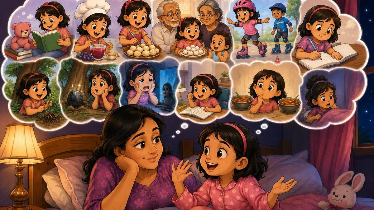 അമ്മയ്ക്കുറങ്ങാൻ കഥ പറയുന്ന അമ്മിണിക്കുട്ടിയുടെ മനോഹരമായ ലോകം