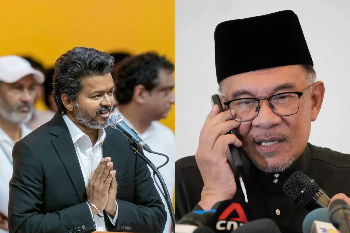 തമിഴ്നാട് മുഖ്യമന്ത്രി സി. ജോസഫ് വിജയ്, മലേഷ്യൻ പ്രധാനമന്ത്രി അൻവർ ഇബ്രാഹിം | പി.ടി.ഐ., എ.എഫ്.പി.