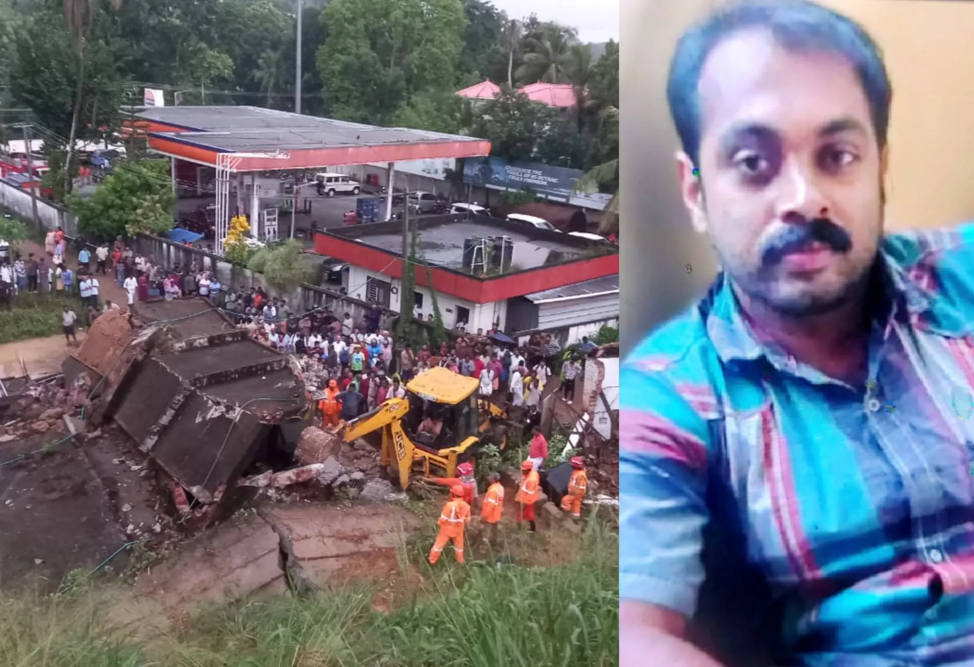 അപകടം നടന്ന സ്ഥലത്തുനിന്നുള്ള ദൃശ്യം, മരിച്ച സിജു തോമസ്