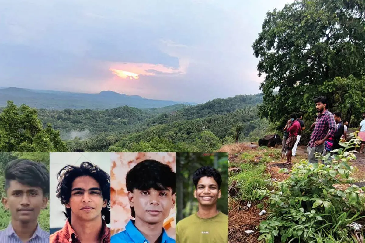 അപകടമുണ്ടായ പന്തല്ലൂര് മലയുടെ ഭാഗമായുള്ള വ്യൂ പോയിന്റ്,ഇന്സൈറ്റില് മരിച്ച ഫഹദ്, സിയാദ്, ബഹാസ്, റഹീസ് എന്നിവര്