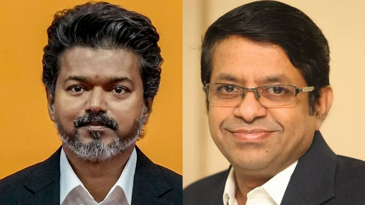 വിജയ് | Photo: PTI | റിക്കി രഥൻ പണ്ഡിറ്റ് | Photo: @RadhanPandit YouTube