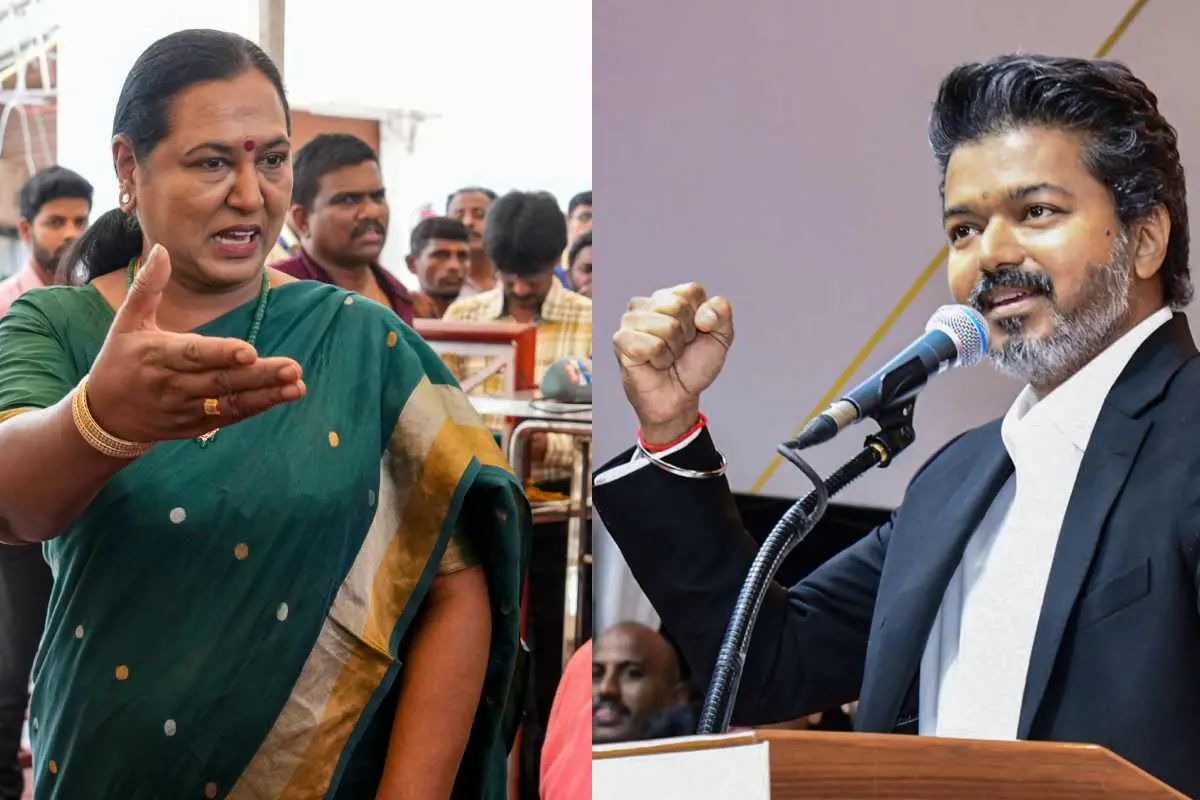 പ്രേമലത വിജയകാന്ത്, വിജയ് | Photo: PTI