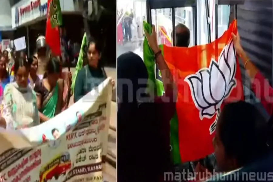 സ്ത്രീകളുടെ സൗജന്യ യാത്ര; കാസർകോട്ടും കോഴിക്കോടും മഹിളാമോർച്ചയുടെ പ്രതിഷേധം