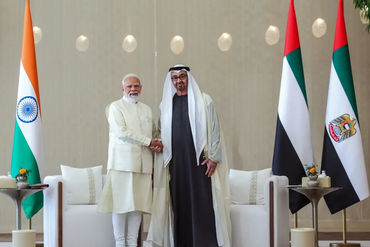 PM Modi and UAE President HH Sheikh Mohamed bin Zayed Al Nahyan | Photo: ANI