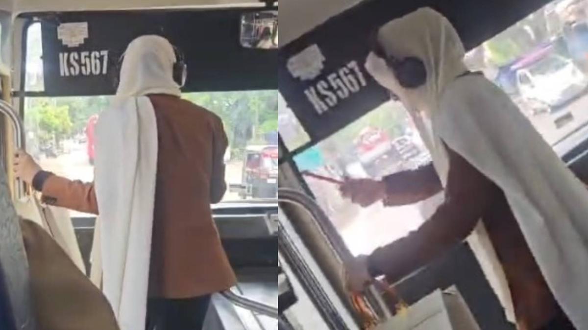 സ്റ്റോപ്പില്ലാത്ത സ്ഥലത്ത് ബസ് നിർത്തിയില്ല; കെഎസ്ആർടിസി ബസിന്റെ ചില്ല് തകർത്ത് യുവതി