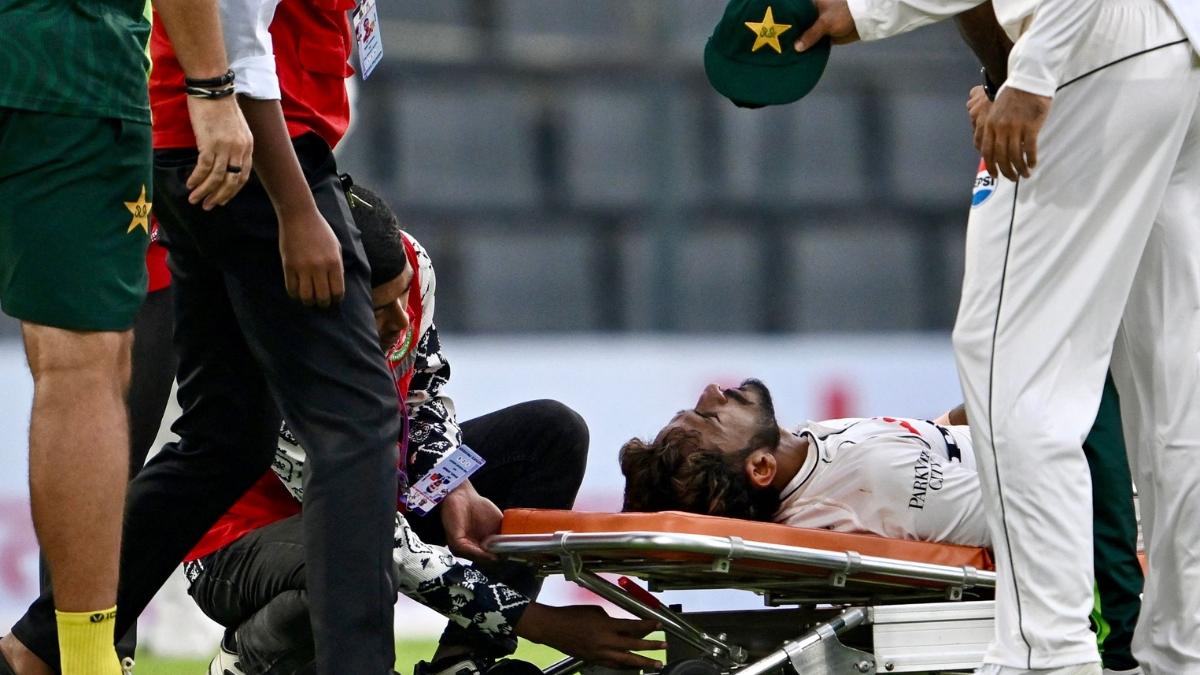 Hasan Ali injury update: Pakistan pacer carried off on stretcher vs Bangladesh before resuming play