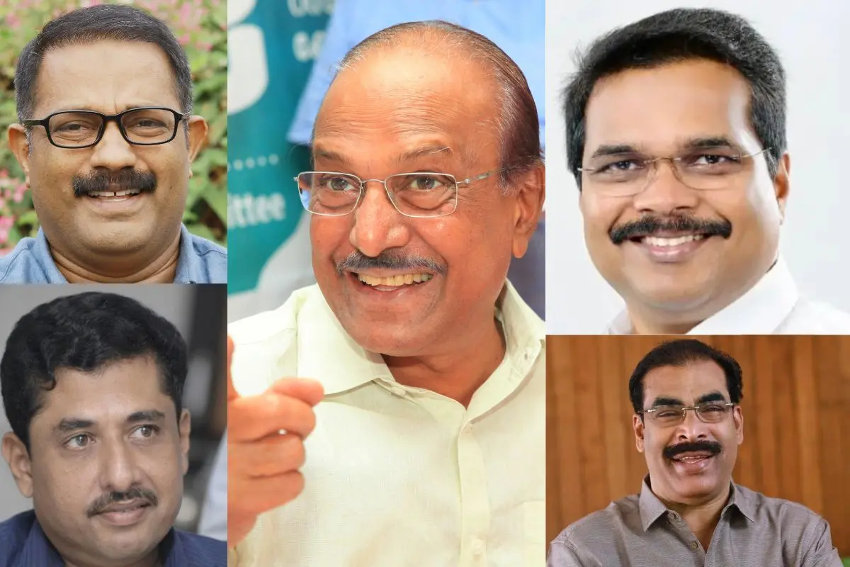 (Clockwise) K M Shaji, P K Kunhalikutty, V E Abdul Gafoor, P K Basheer and N Shamsudheen