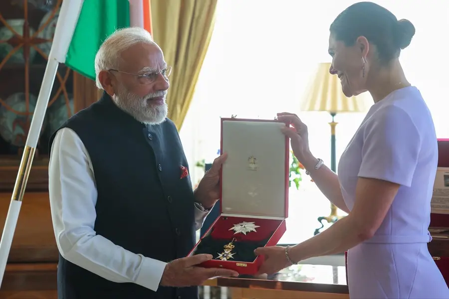 Conferment of the Royal Order of the Polar Star, Degree Commander Grand Cross on PM Modi