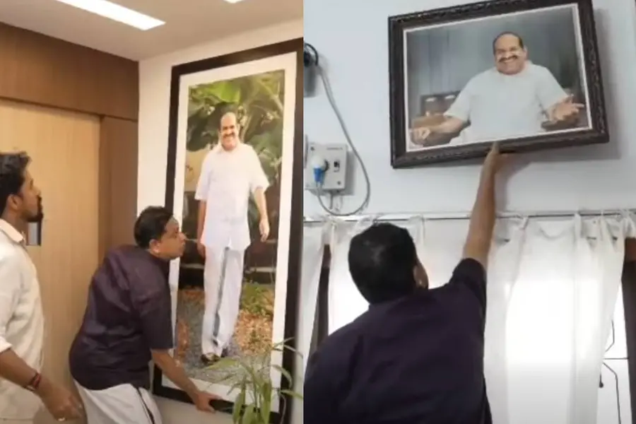 ഷംസീർ പടിയിറങ്ങി, പ്രിയപ്പെട്ട നേതാവിന്റെ ചിത്രവുമായി; ഇനി കണ്ണൂരിൽ