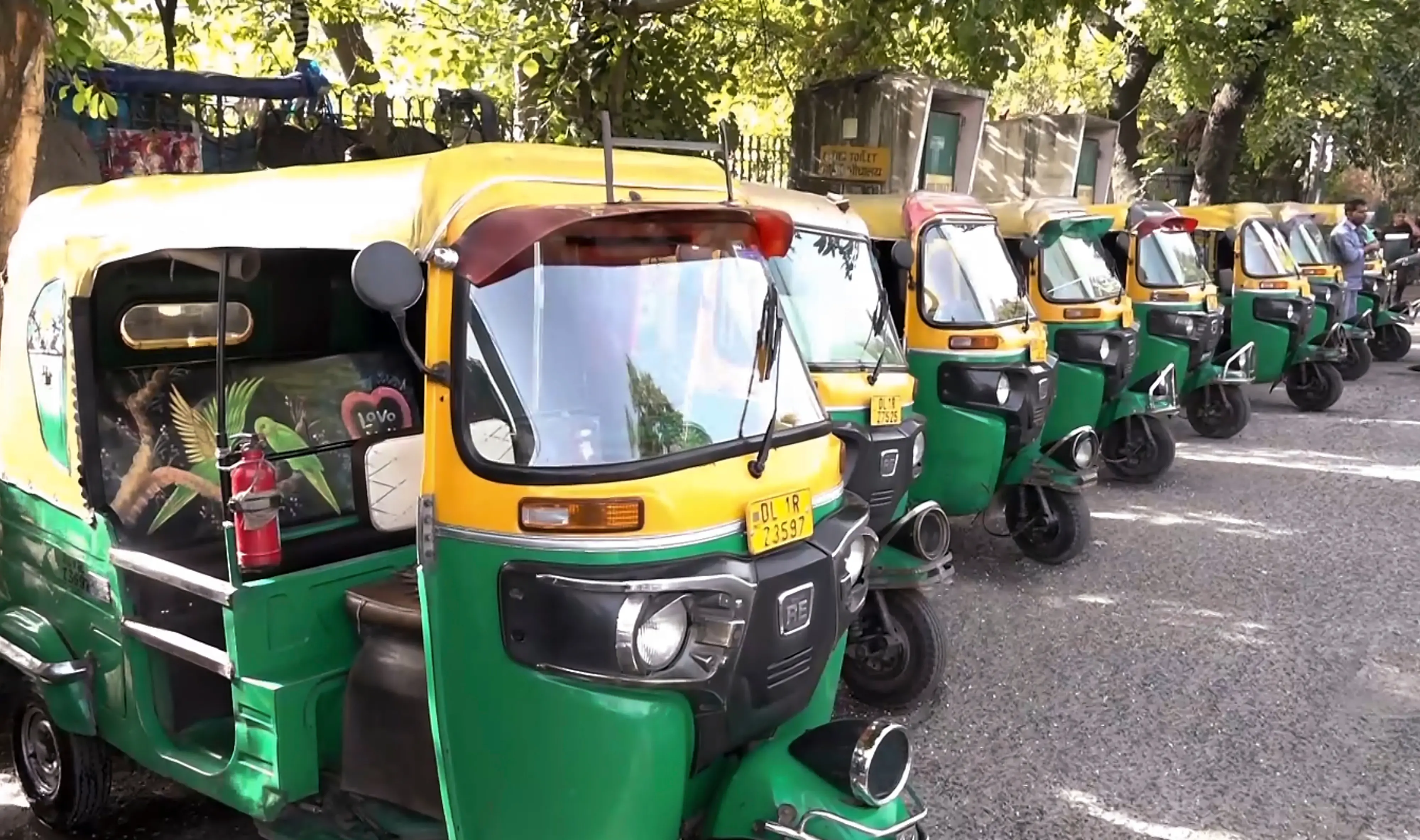 Autorickshaws parked in a queue during a three-day strike call by All India Motor Transport Congress (AIMTC) to protest against the Delhi government's decision to hike the environment compensation cess on commercial vehicles in New Delhi on Thursday, May 21, 2026 | Photo: PTI