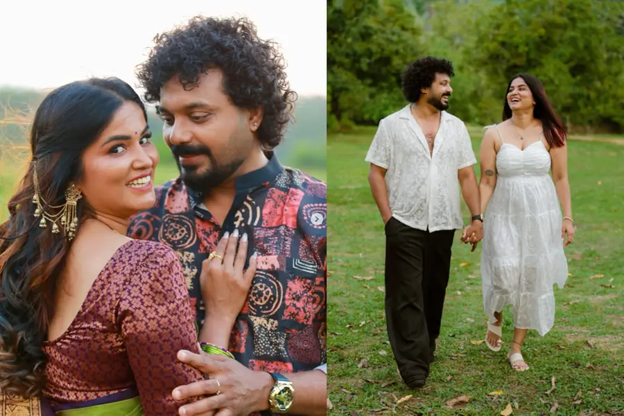 Television actors Jishin Mohan and Ameya Nair get married in Guruvayur after a long term relationship